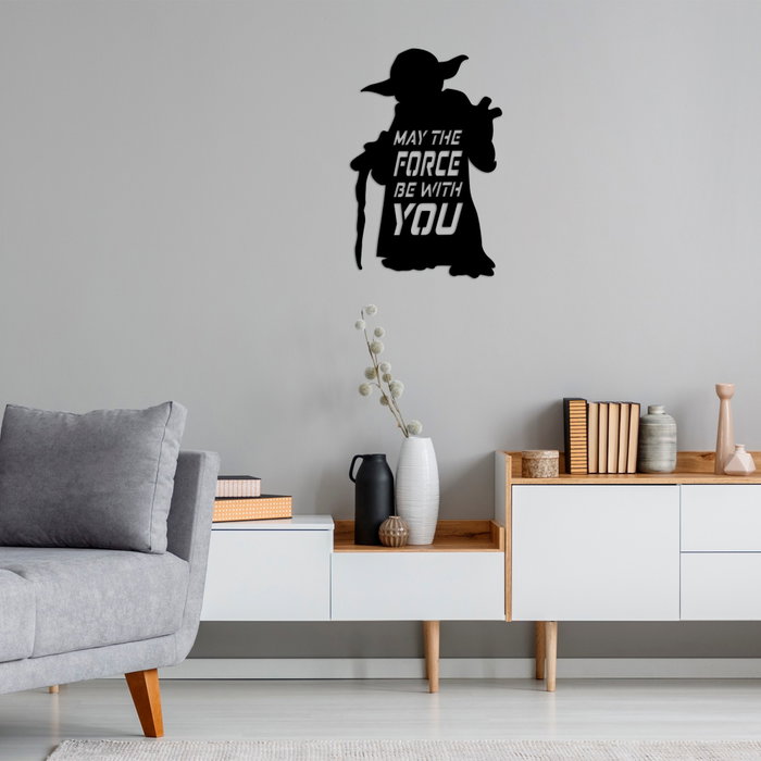 Wallity May The Force Be With You Escultura de pared de Metal Negro
